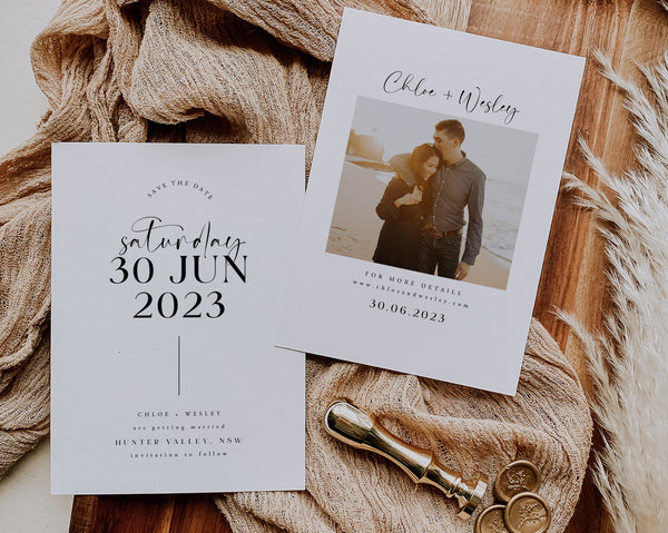 Minimalist Save the Date Template, Photo Save the Date, Editable Save Our Date, Save The Date Card, Rustic Wedding Invitation, Chloe