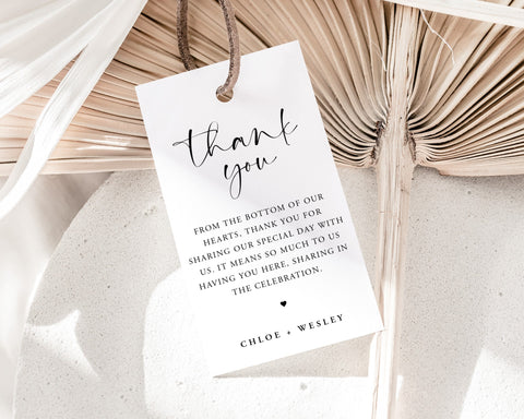 Thank You Wedding Tags, Wedding Favor Tags, Thank You Tags, Printable Wedding Gift Tags, Editable Bonbonniere Tags, Editable Wedding, Chloe