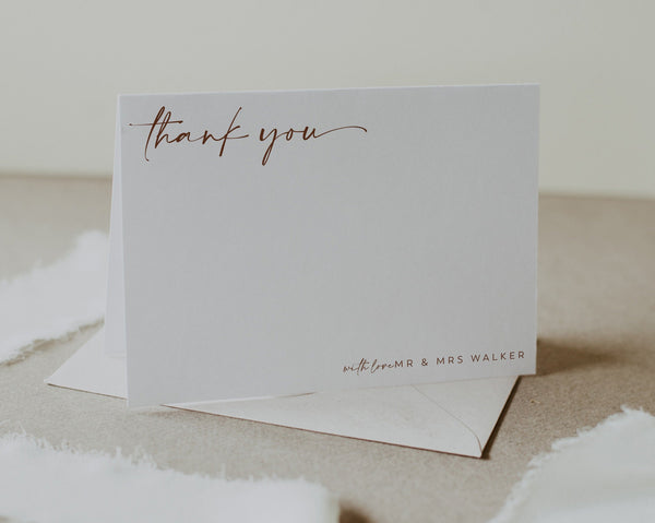 Thank You Card Template, Printable Thank You Card, Instant Download Thank You Cards, Templett Thank You, Modern Wedding, Minimalist, Amy