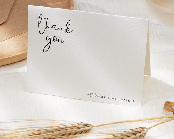 Thank You Cards, Wedding Thank You Cards, Thank you Cards Printable, Thank You Card Template, Minimalist Wedding Template, Kinsley