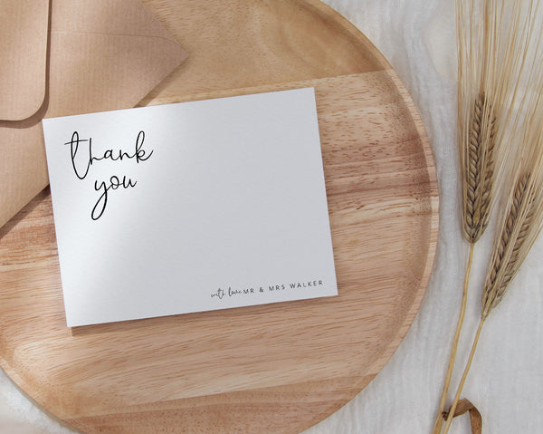 Thank You Cards, Wedding Thank You Cards, Thank you Cards Printable, Thank You Card Template, Minimalist Wedding Template, Kinsley