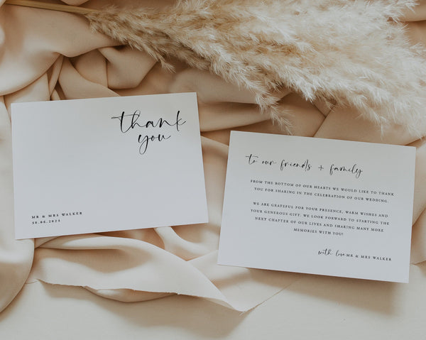 Thank You Cards, Wedding Thank You Cards, Thank you Cards Printable, Thank You Card Template, Wedding Template, Thank You Notes, Chloe