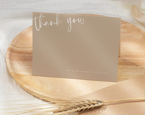 Thank You Card Template, Printable Thank You Card, Instant Download Thank You Cards, Minimalist Thank You Card, Modern Wedding, Samantha