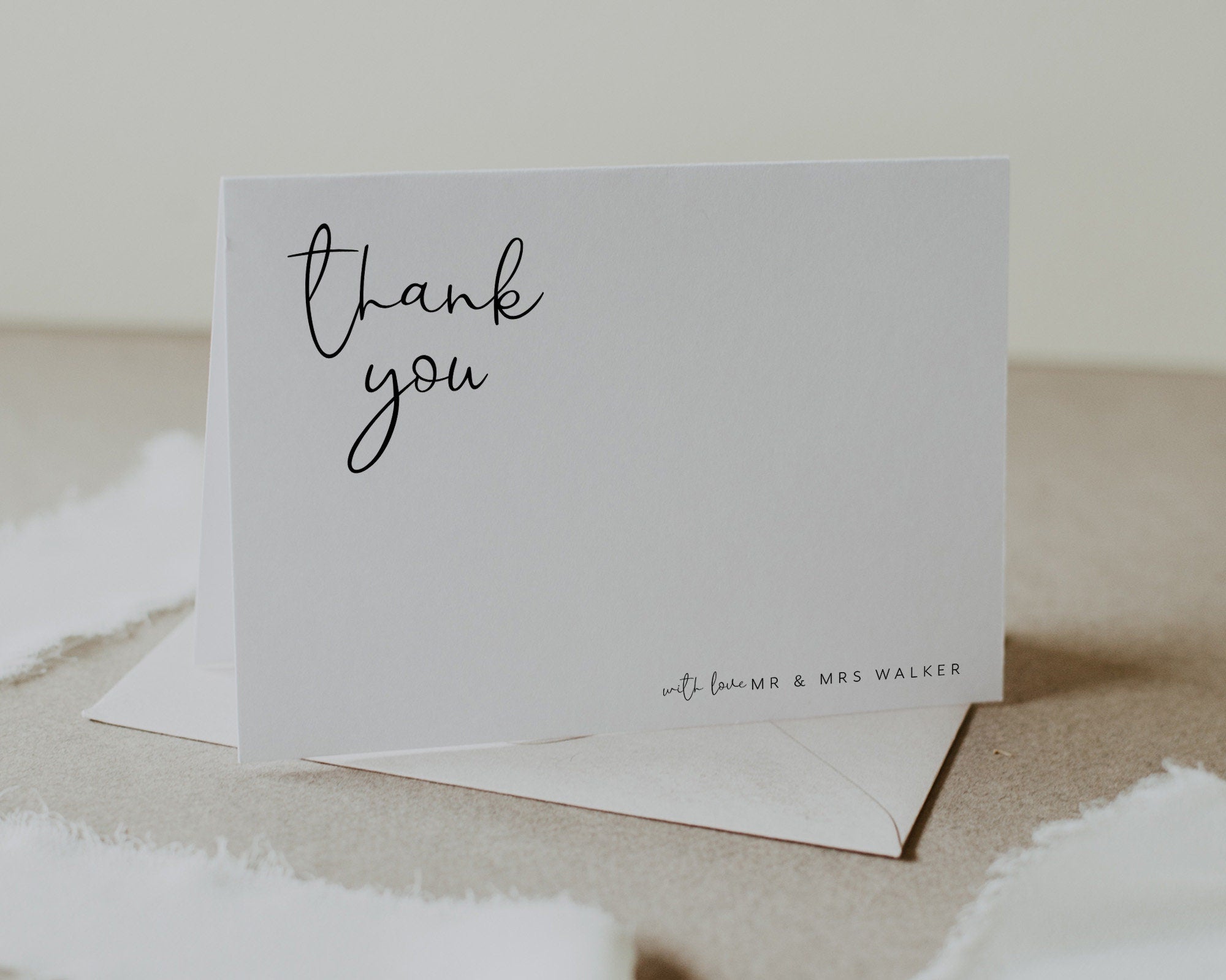 Thank You Cards, Wedding Thank You Cards, Thank you Cards Printable, Thank You Card Template, Minimalist Wedding Template, Kinsley