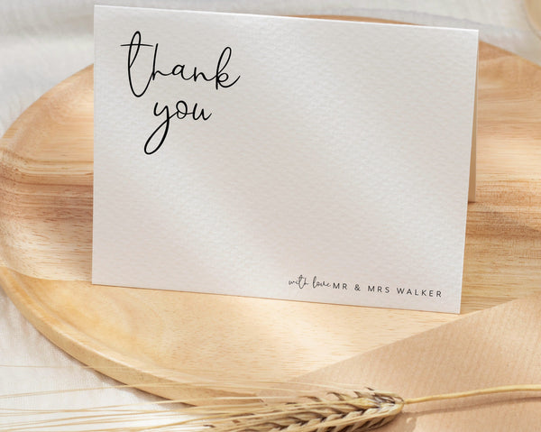 Thank You Cards, Wedding Thank You Cards, Thank you Cards Printable, Thank You Card Template, Minimalist Wedding Template, Kinsley