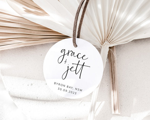 Round Wedding Gift Tags, Thank You Gift Tags for Wedding, Bonbonniere Tags, Circle Thank You Tags, Printable Wedding Favor Tags, Grace