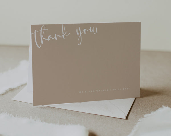 Thank You Card Template, Printable Thank You Card, Instant Download Thank You Cards, Minimalist Thank You Card, Modern Wedding, Samantha