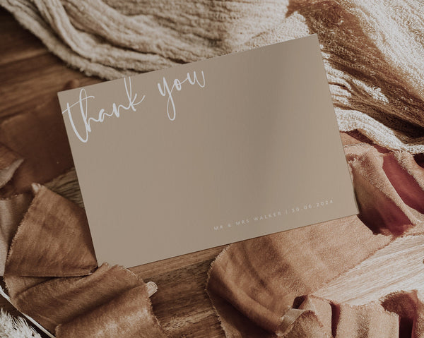 Thank You Card Template, Printable Thank You Card, Instant Download Thank You Cards, Minimalist Thank You Card, Modern Wedding, Samantha