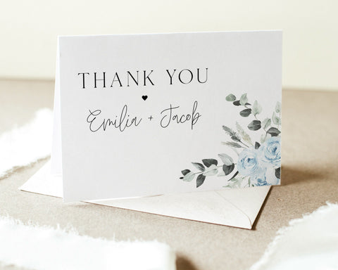 Thank You Card Template, Printable Thank You Card, Baby Shower Thank You Card Editable Template, Pink Floral Baby Shower Thank You Card