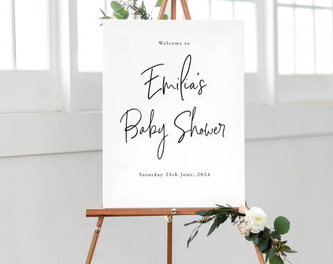 Printable Welcome Sign, Editable Template Welcome Sign, Baby Shower Welcome Sign, Bridal Shower Welcome Sign, Minimal Welcome Sign