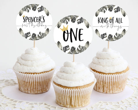 Wild Things Cupcake Toppers, Printable Cupcake Toppers, Where The Wild Things Are Cupcake Toppers, 1st Birthday Boy Editable Cupcake Toppers