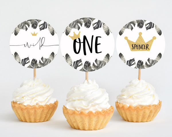 Wild Things Cupcake Toppers, Printable Cupcake Toppers, Where The Wild Things Are Cupcake Toppers, 1st Birthday Boy Editable Cupcake Toppers