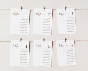 Wedding Seating Chart Card Template, Minimalist Wedding Seating Chart Cards, Modern Seating Chart Cards, Table Number Seating Cards, Amy