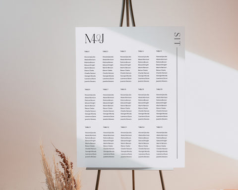 Seating Chart, Wedding Seating Chart, Modern Seating Chart Template, Minimalist Seating Chart, Editable Seating Chart, Simple, Maddy