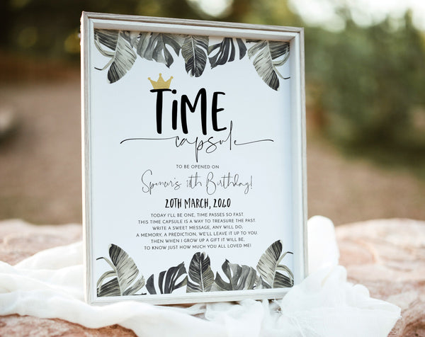 Time Capsule First Birthday, 1st Birthday Time Capsule Sign, Time Capsule Template, Where The Wild Things Are 1st Birthday Time Capsule