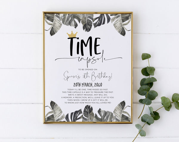 Time Capsule First Birthday, 1st Birthday Time Capsule Sign, Time Capsule Template, Where The Wild Things Are 1st Birthday Time Capsule