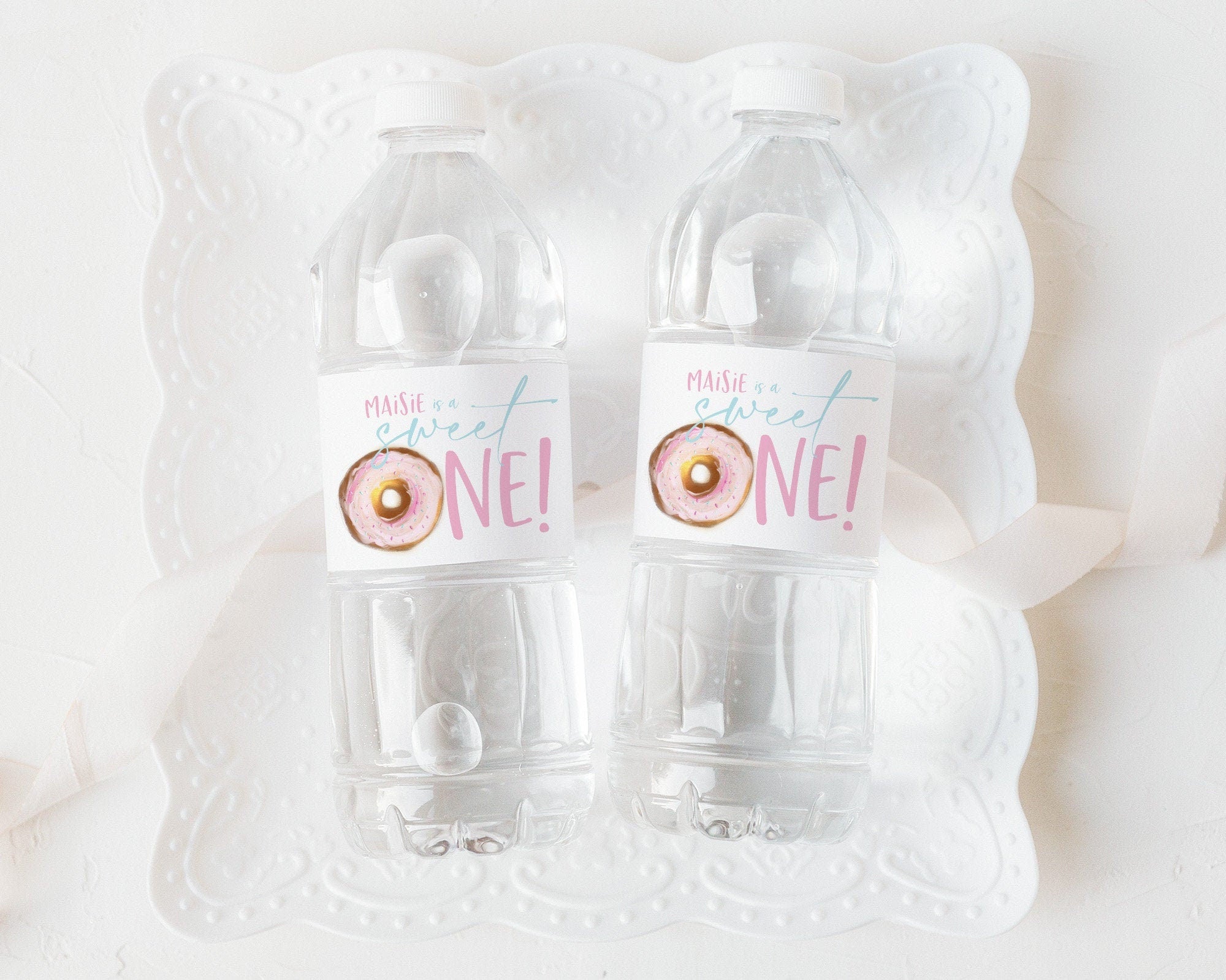 Donut Water Bottle Labels, Donut Water Label, Printable Water Bottle Label, Donut First Birthday Water Labels, Girls Birthday, Donut Grow Up