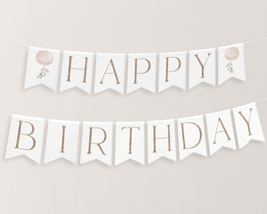 Happy Birthday Banner Printable, Happy 1st Birthday Banner, First Birthday Decor, ONEderful Birthday Banner, Pink Rose Gold Birthday Banner