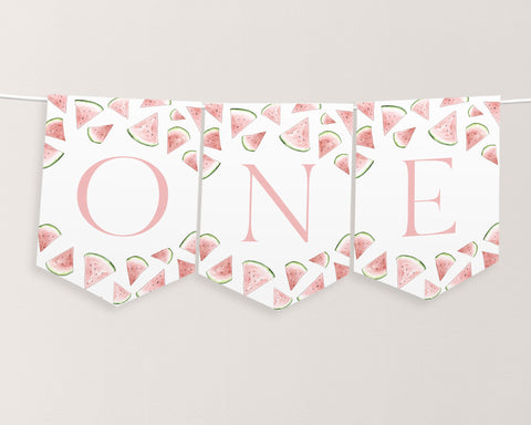 Watermelon High Chair Banner Printable, 1st Birthday Banner For High Chair, Birthday Decor, One In A Melon High Chair Banner, Melon Birthday