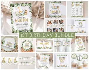 Wild One 1st Birthday Invitation Bundle, Printable Wild One Invitation, Wild One 1st Birthday Decorations, Wild One Birthday Boy, Safari One