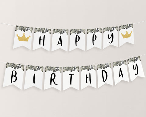 Happy Birthday Banner Printable, Happy 1st Birthday Banner, First Birthday Decor, Wild Things Birthday Banner, Where The Wild Things Are