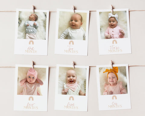 First Year Photos, Rainbow 1st Birthday Milestone Photos, Baby's First Year Month Photos, Monthly Photo Banner, Rainbow Birthday Decorations