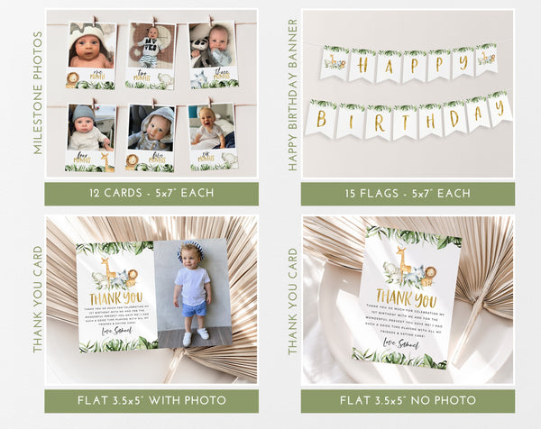 Wild One 1st Birthday Invitation Bundle, Printable Wild One Invitation, Wild One 1st Birthday Decorations, Wild One Birthday Boy, Safari One