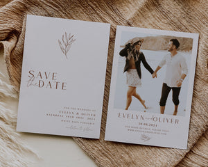 Boho Save The Date Template, Minimalist Save the Date, Modern Save the Date Template, Photo Save the Date, Printable Save the Date, Evelyn