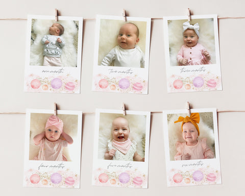 First Year Photos, 1st Birthday Monthly Photos, Baby's First Year Month Photo Banner, 1st Birthday Decor, First Trip Around The Sun Girl