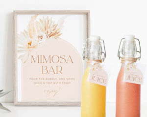 Mimosa Sign, Mimosa Bar Sign, Bridal Shower Mimosa Bar Sign, Juice Labels, Mimosa Juice Tags, Baby Shower Momosa Sign, Boho Mimosa Signs