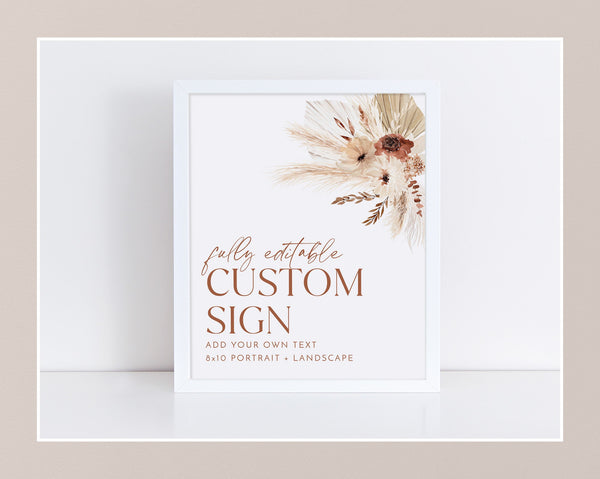 8x10 Boho Wedding Sign Template, Editable Wedding Sign, Printable Signs for Party, Boho Wedding Signs, Customizable Wedding Signage, Hazel