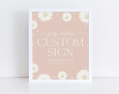 Daisy Editable Signs, Custom 8x10 Sign, Daisy Flower Birthday Signs 8x10, Custom Text Sign, Landscape Sign Portrait Sign, Printable Signs