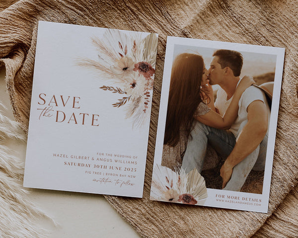 Boho Save The Date Template, Minimalist Save the Date, Modern Save the Date Template, Photo Save the Date, Printable Save the Date, Hazel