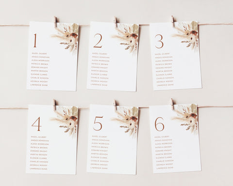 Wedding Seating Chart Card Template, Boho Wedding Seating Cards, Modern Seating Chart Cards, Table Number Seating Cards, Table Cards, Hazel