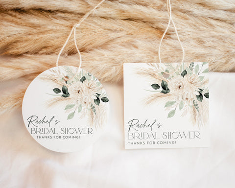 Boho Bridal Shower Favour Tags, Editable Tags, Boho Favor Tags, Boho Floral Favour Tags, Thank You Tag, Bridal Gift Tags, Boho Greenery Tags