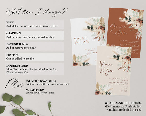 Phone Wedding Events Itinerary Template, Wedding Weekend Timeline, Order of Events For Texting, Digital Events, Boho Floral Wedding, Maeve