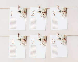 Wedding Seating Chart Card Template, Boho Wedding Seating Cards, Modern Seating Chart Cards, Table Number Seating Cards, Table Cards, Maeve