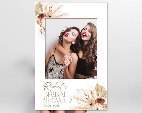 Boho Bridal Shower Photo Prop, Boho Bridal Shower Photo Booth Frame, Boho Bridal Shower Sign, Personalized Selfie Frame Bridal Photo Frame