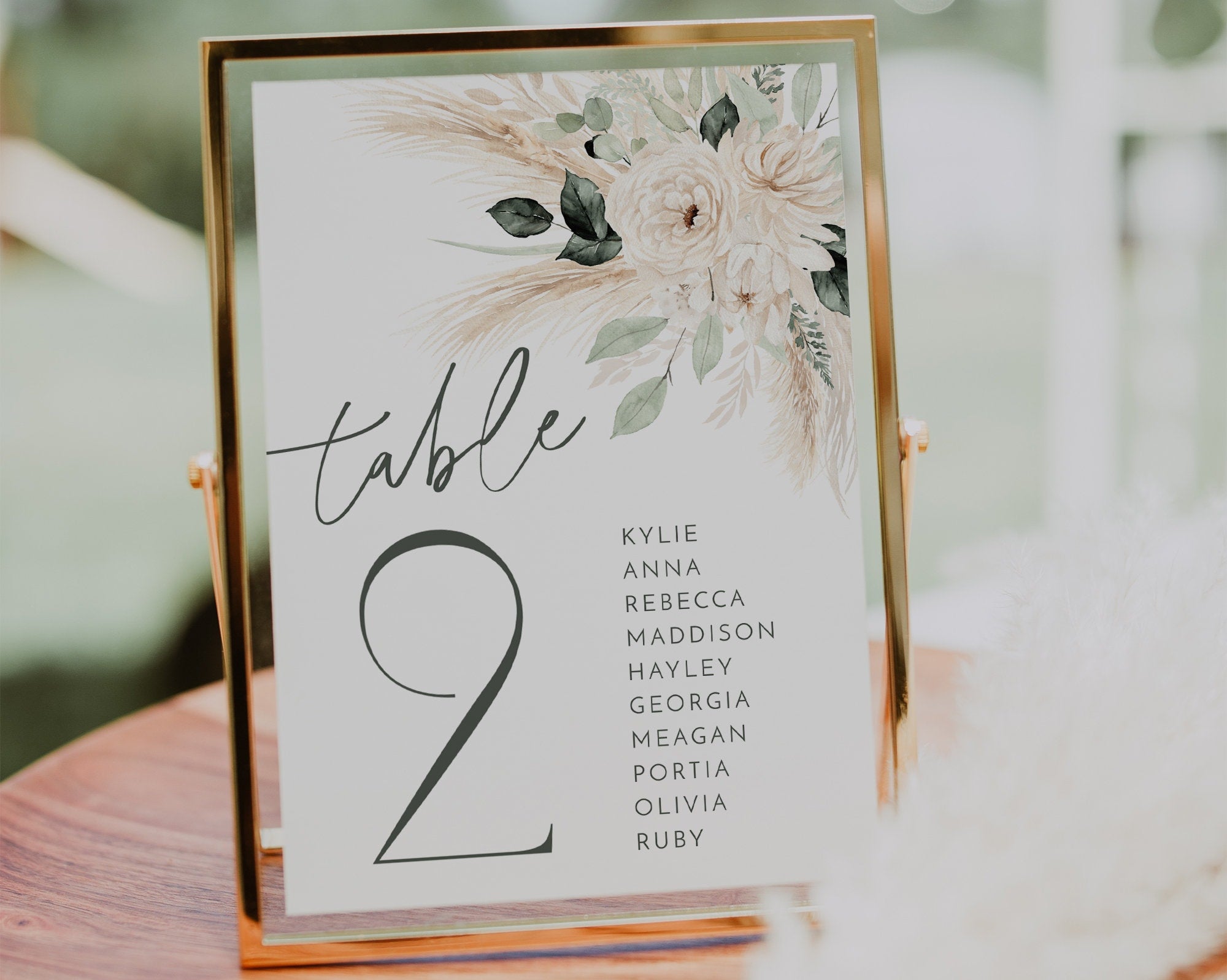 Boho Table Numbers, Bridal Shower Table Numbers, Boho Table Numbers, Floral Greenery Table Number Template, Printable Table Numbers Boho