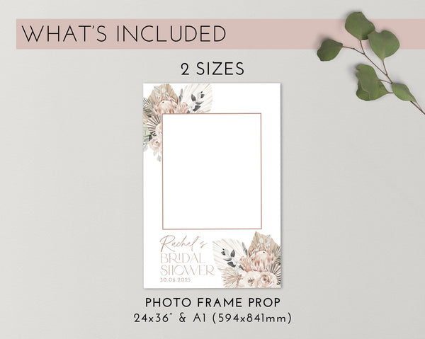 Boho Bridal Shower Photo Prop, Bridal Shower Selfie Frame, Photo Booth Frame, Bridal Shower Sign, Personalized Bridal Photo Frame, Proteas