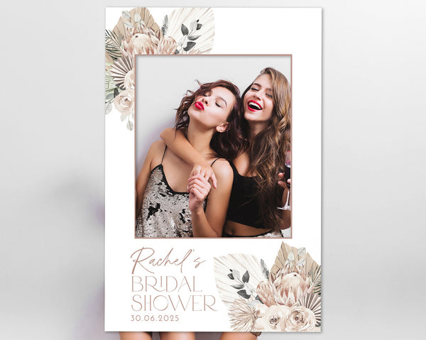 Boho Bridal Shower Photo Prop, Bridal Shower Selfie Frame, Photo Booth Frame, Bridal Shower Sign, Personalized Bridal Photo Frame, Proteas