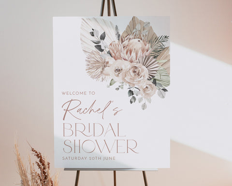 Boho Floral Bridal Shower Welcome Sign Printable, Floral Welcome Sign, Editable Welcome Sign Kitchen Tea, Protea Welcome Sign, Boho Floral