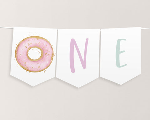 Donut High Chair Banner Printable, 1st Birthday Banner For High Chair, Birthday Decor, Donut Party High Chair Banner, Donut 1st Birthday