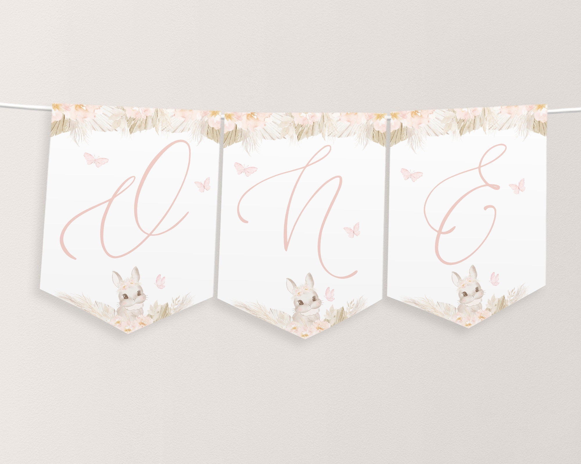 Some Bunny is One High Chair Banner Printable, Boho Bunny 1st Birthday Banner For High Chair, Some Bunny 1st Birthday Decorations Banner