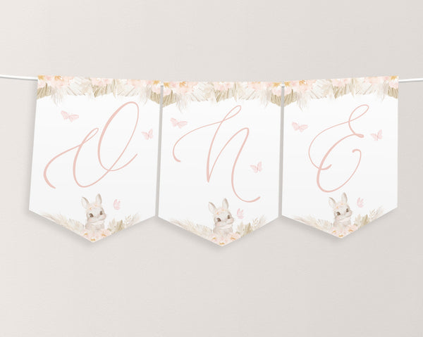 Some Bunny is One High Chair Banner Printable, Boho Bunny 1st Birthday Banner For High Chair, Some Bunny 1st Birthday Decorations Banner