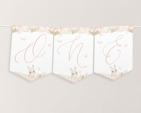 Some Bunny is One High Chair Banner Printable, Boho Bunny 1st Birthday Banner For High Chair, Some Bunny 1st Birthday Decorations Banner