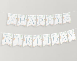 Under the Sea Birthday Banner Printable, Happy Birthday Banner, 1st Birthday Decor, Oneder the Sea Party Banner, Birthday Banner Editable