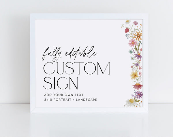 Wildflower Bridal Shower Signs 8x10, Editable Signs, Floral Bridal Signs, Printable Bridal Signs, Flower Bridal Custom Signs, Floral Signs